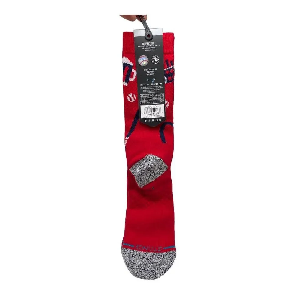 NWT Stance St. Cardinals Landmark Red/White/ Grey Mid Crew Socks-Large